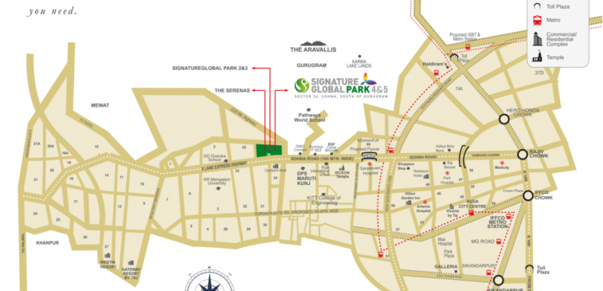 Signature Global Park Floors Sector 36 Sohna South of Gurgaon